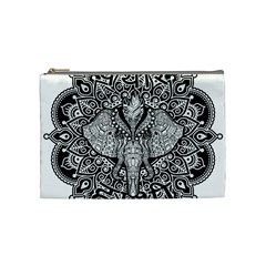 Ornate Hindu Elephant  Cosmetic Bag (medium)  by Valentinaart