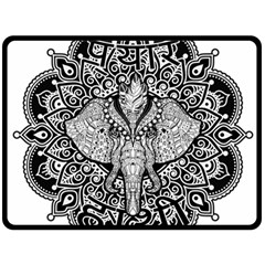 Ornate Hindu Elephant  Fleece Blanket (large)  by Valentinaart