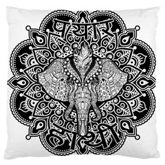 Ornate Hindu Elephant  Large Cushion Case (one Side) by Valentinaart