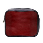 Red Lizard Leather Print Mini Toiletries Bag 2-Side Front