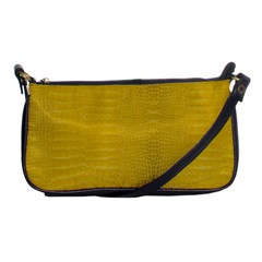 Yellow Alligator Skin Shoulder Clutch Bags by LoolyElzayat