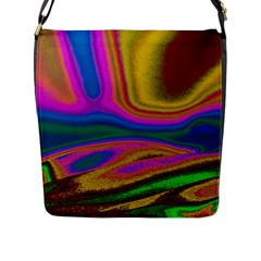 Colorful Waves Flap Messenger Bag (l) 