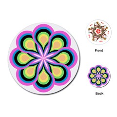 Colorful Feathers Mandala Playing Cards (round) 