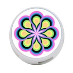 Colorful Feathers Mandala 4-Port USB Hub (One Side) Front