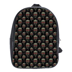 Skulls Motif Pattern School Bag (large) by dflcprints