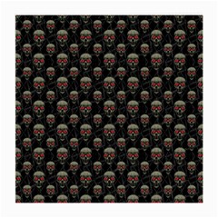 Skulls Motif Pattern Medium Glasses Cloth by dflcprints