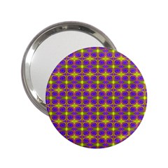 Purple Yellow Swirl Pattern 2 25  Handbag Mirrors by BrightVibesDesign