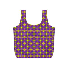 Purple Yellow Swirl Pattern Full Print Recycle Bags (s)  by BrightVibesDesign