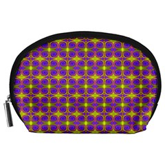 Purple Yellow Swirl Pattern Accessory Pouches (large)  by BrightVibesDesign