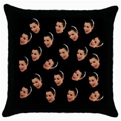 Crying Kim Kardashian Throw Pillow Case (black) by Valentinaart