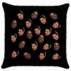 Crying Kim Kardashian Throw Pillow Case (black) by Valentinaart