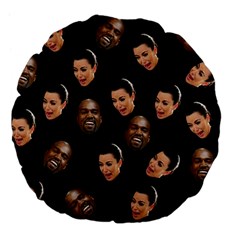 Crying Kim Kardashian Large 18  Premium Flano Round Cushions by Valentinaart