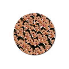Crying Kim Kardashian Magnet 3  (round) by Valentinaart