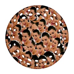 Crying Kim Kardashian Ornament (round Filigree) by Valentinaart