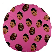 Crying Kim Kardashian Large 18  Premium Flano Round Cushions by Valentinaart