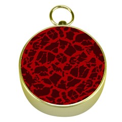 Red Earth Texture Gold Compass by LoolyElzayat