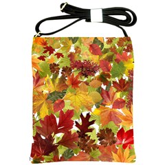 Autumn Fall Leaves Shoulder Sling Bags by LoolyElzayat