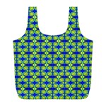 Blue Yellow Green Swirl Pattern Full Print Recycle Bags (L)  Back