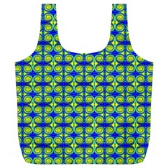 Blue Yellow Green Swirl Pattern Full Print Recycle Bags (l)  by BrightVibesDesign