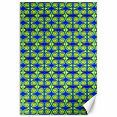 Blue Yellow Green Swirl Pattern Canvas 12  X 18   by BrightVibesDesign