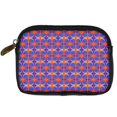 Blue Orange Yellow Swirl Pattern Digital Camera Cases by BrightVibesDesign