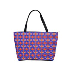 Blue Orange Yellow Swirl Pattern Shoulder Handbags by BrightVibesDesign