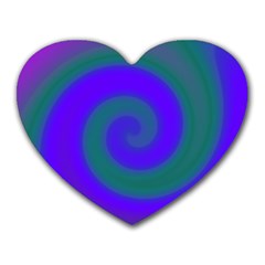 Swirl Green Blue Abstract Heart Mousepads