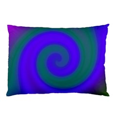 Swirl Green Blue Abstract Pillow Case by BrightVibesDesign