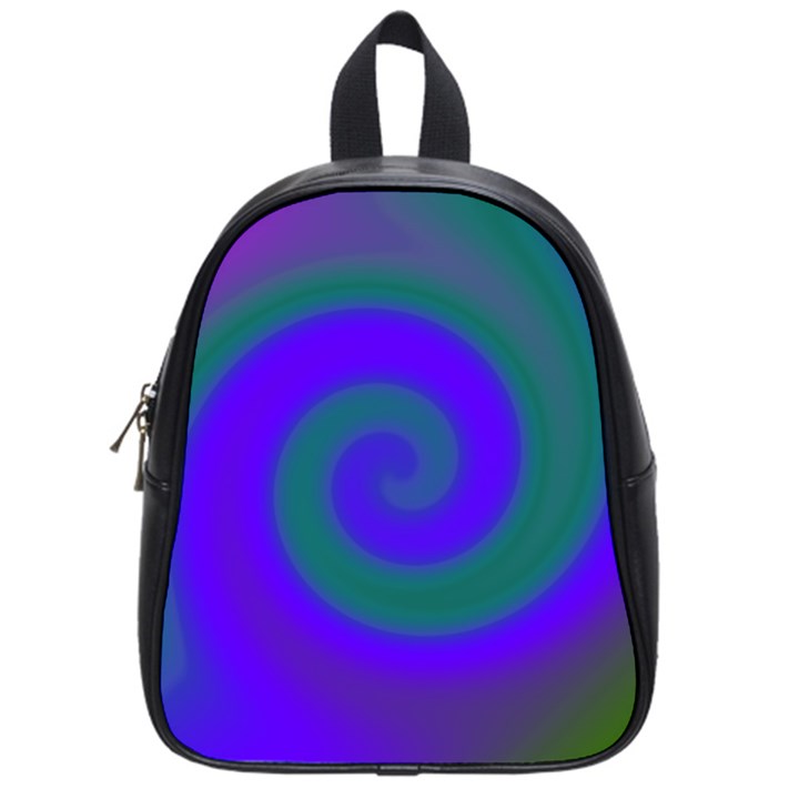 Swirl Green Blue Abstract School Bag (Small)