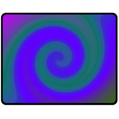 Swirl Green Blue Abstract Fleece Blanket (medium)  by BrightVibesDesign