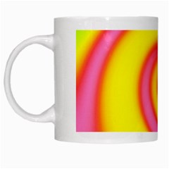 Swirl Yellow Pink Abstract White Mugs