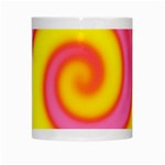 Swirl Yellow Pink Abstract White Mugs Center