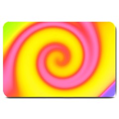 Swirl Yellow Pink Abstract Large Doormat  by BrightVibesDesign