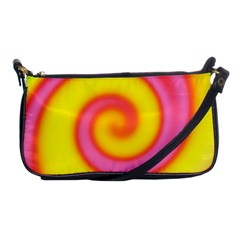 Swirl Yellow Pink Abstract Shoulder Clutch Bags by BrightVibesDesign