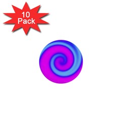 Swirl Pink Turquoise Abstract 1  Mini Buttons (10 pack) 