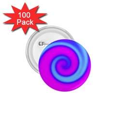 Swirl Pink Turquoise Abstract 1.75  Buttons (100 pack) 