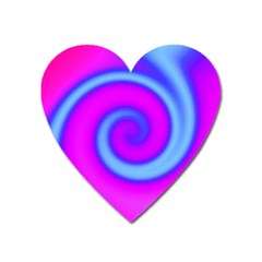 Swirl Pink Turquoise Abstract Heart Magnet