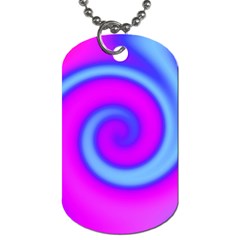 Swirl Pink Turquoise Abstract Dog Tag (two Sides) by BrightVibesDesign