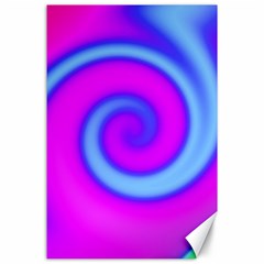 Swirl Pink Turquoise Abstract Canvas 24  x 36 