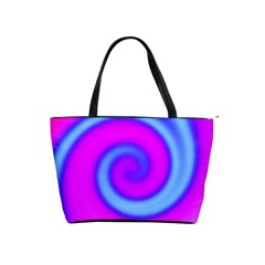 Swirl Pink Turquoise Abstract Shoulder Handbags by BrightVibesDesign