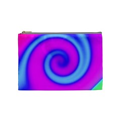 Swirl Pink Turquoise Abstract Cosmetic Bag (Medium) 