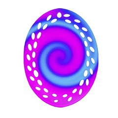 Swirl Pink Turquoise Abstract Ornament (Oval Filigree)