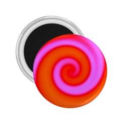 Swirl Orange Pink Abstract 2 25  Magnets by BrightVibesDesign