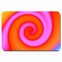 Swirl Orange Pink Abstract Large Doormat  by BrightVibesDesign