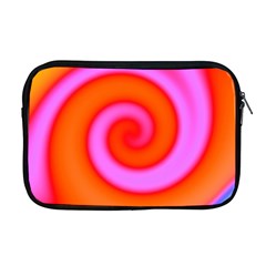 Swirl Orange Pink Abstract Apple Macbook Pro 17  Zipper Case by BrightVibesDesign