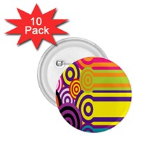 Retro Circles And Stripes 60s 1.75  Buttons (10 pack)