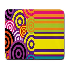 Retro Circles And Stripes 60s Large Mousepads