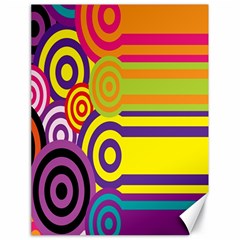 Retro Circles And Stripes 60s Canvas 18  x 24  