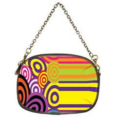 Retro Circles And Stripes 60s Chain Purses (One Side) 