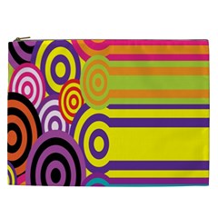 Retro Circles And Stripes 60s Cosmetic Bag (XXL) 